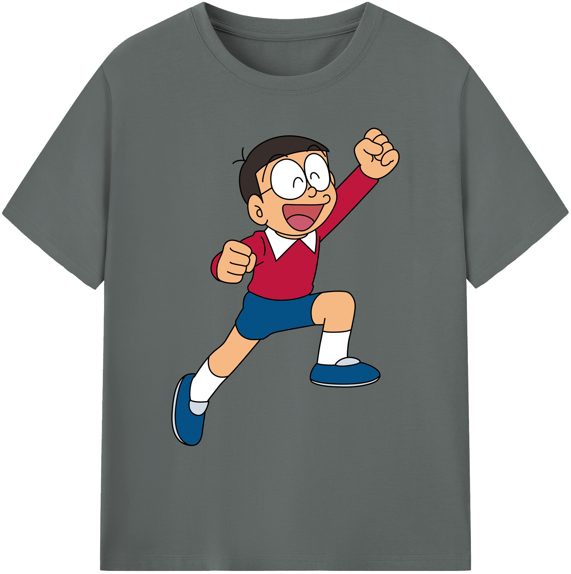 （画像用） ドラえもん 野比 のび太 Doraemon Nobita Nobi 綿100％ メンズ半袖Tシャツ｜肌触りやわらか＆通気性